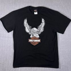 Vintage Harley-Davidson Wisconsin Eagle Graphic T-Shirt Black Men's Size L