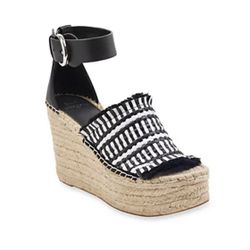 Marc Fisher MLANDREW  Andrew Espadrille Wedge  New without box Note glue shows on wedge side but not observed from afar  Classic canvas wraps this cov