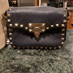 Valentino Crossbody Rockstar Studded Purse Dark Blue for Sale in Upland, CA  - OfferUp