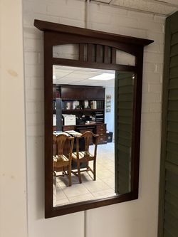 Hanging Wooden Mirror - Solid Cherry Wood