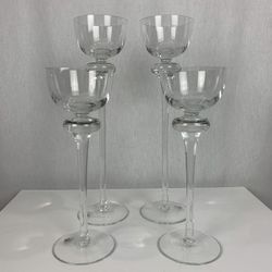 4 Tall Glass Candle Holders