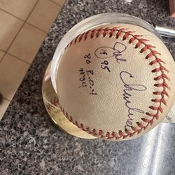 Joe Chardoneau Autographed Baseball 1980 R.O.Y