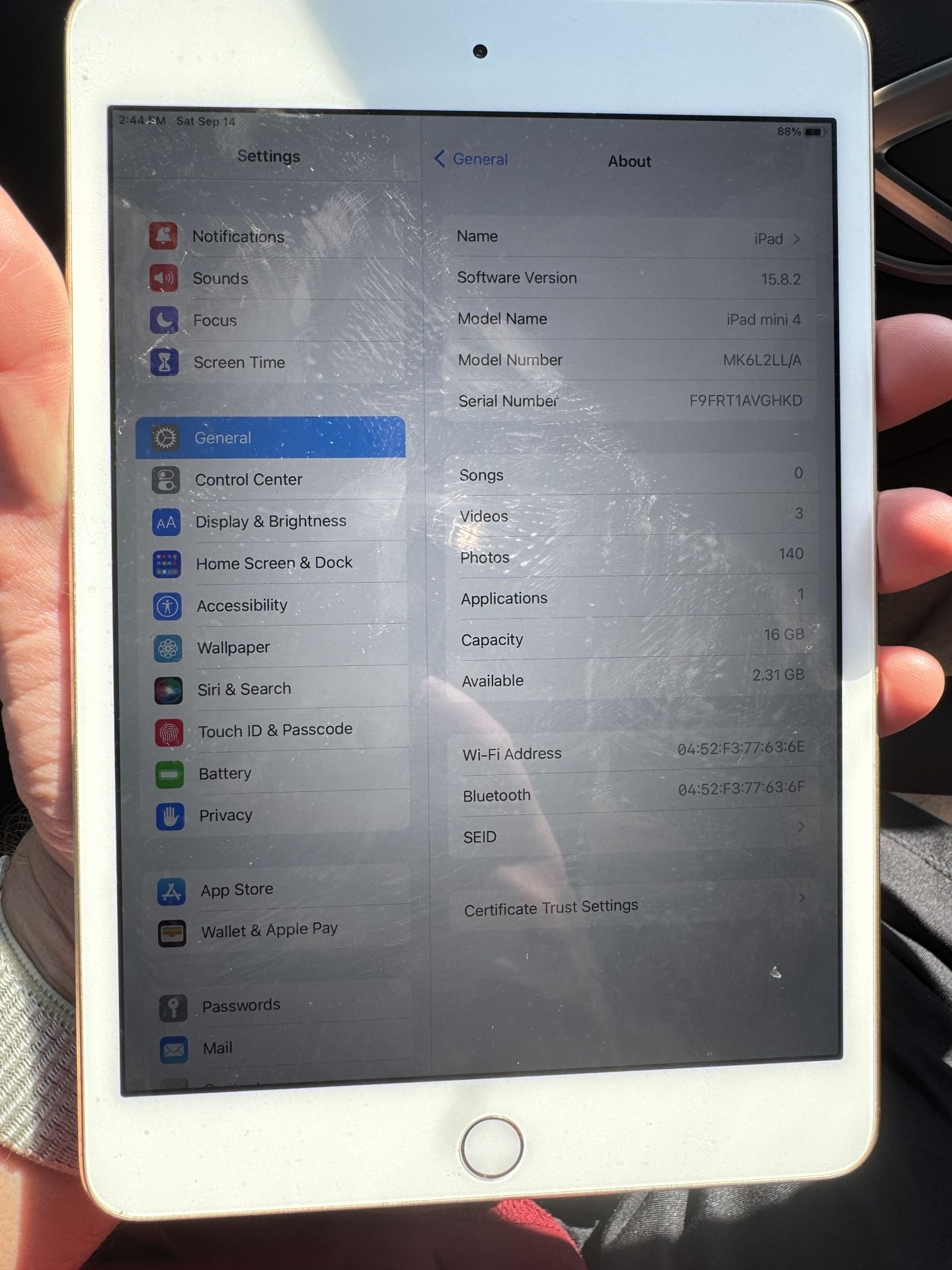 Ipad mini 4 16gb