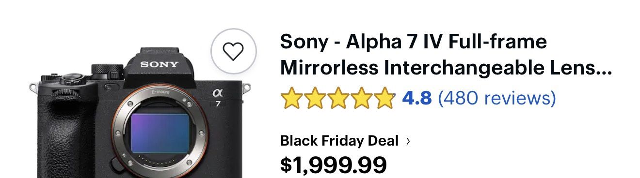 Sony A7 IV Mirrorless Camera