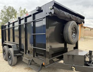 New 8x4x14 Scissor Lift Heavy Duty Hydraulic Dump Trailer Loaded With All Accessories 🔥