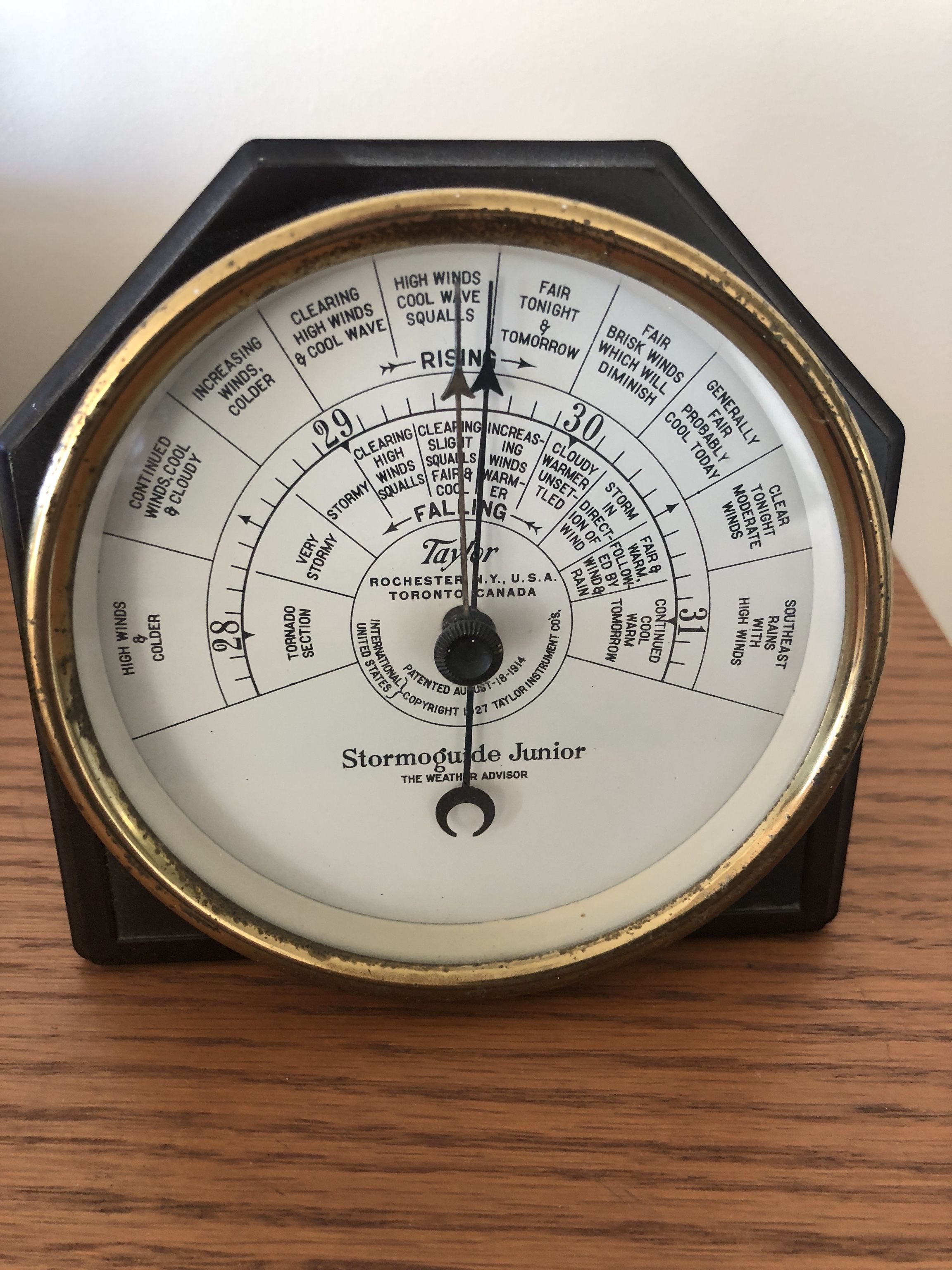 RARE - ANTIQUE - VINTAGE - Barometer (Circa 1927) - Working Condition