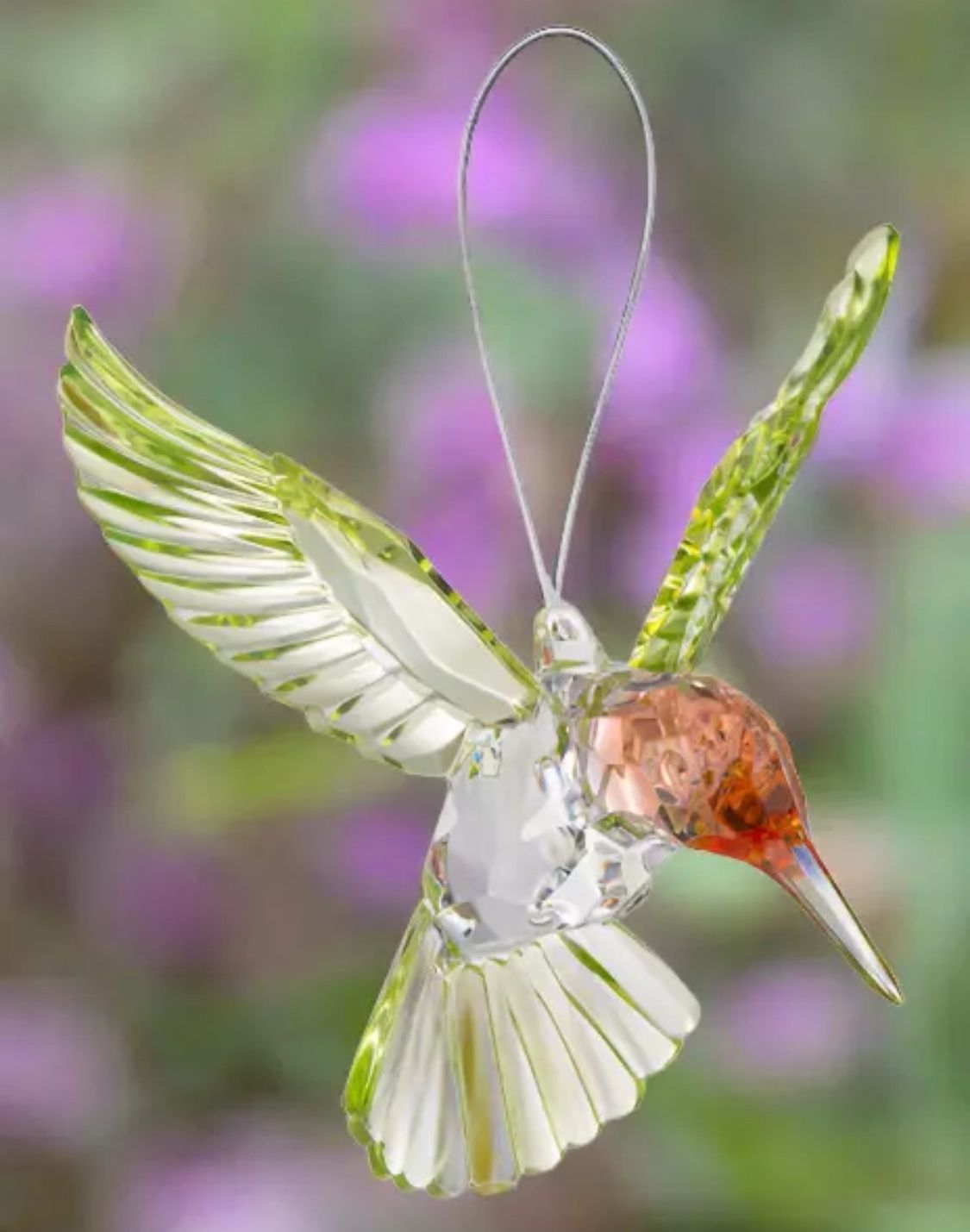 Ganz Crystal Expressions Red Throated Hummingbird Acrylic Ornament, New