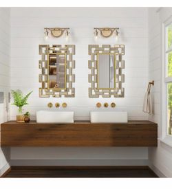 Tow new gold wall mirrors decorative