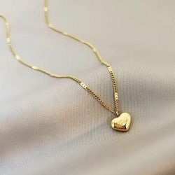 Heart Necklace, Gold Plated Heart