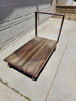 Heavy Duty Metal/Wood Cart Used As Is