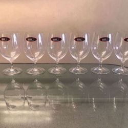 6 BNWT Riedel Vinum 12 Oz Lead Free Crystal Water Beer Glasses Goblets Made In Germany