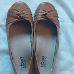 Abeo Tan Leather Ballet Flats