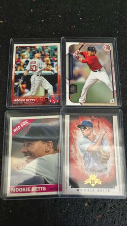 (4) Mookie Betts Baseball Cards