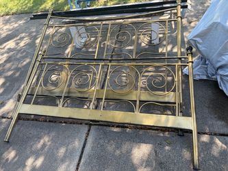 Brass Metal Bed Headboard and Footboard