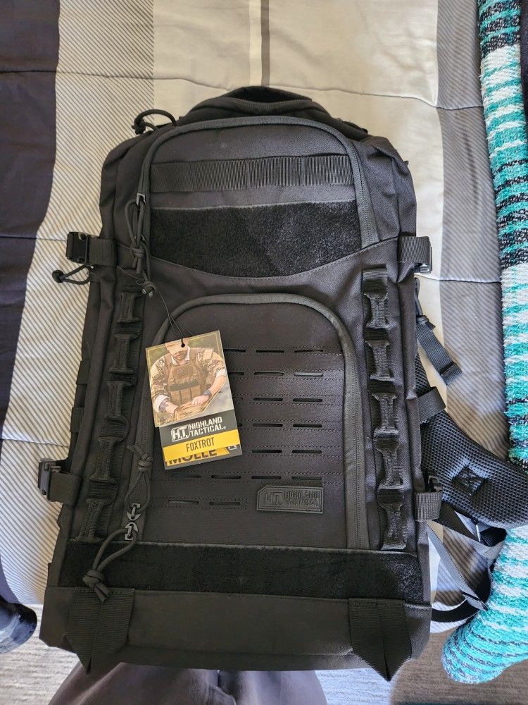 Brand New With Tags Highland Tactical Foxtrot Black Backpack