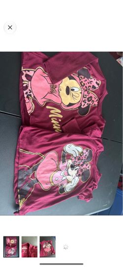 2 Girls Minnie Mouse Maroon Graphic Tees