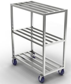 Commercial Aluminum freezer/cooler shelves and Carts shelving without wheels start at $50 with 2 sheves and the ones with wheels start at $150-$200 ea