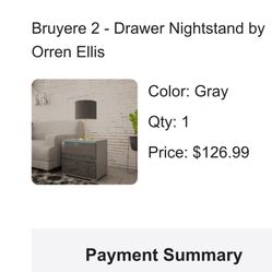 Gray Nightstand with Light (New)