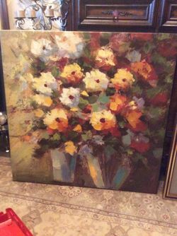 Large floral canvas artwork