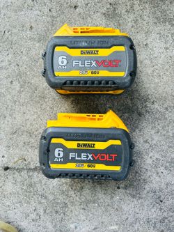 (2) Dewalt 6Ah Flex Volt 60volt max  batteries