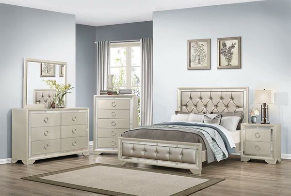 Jasmine Silver Queen Bedroom Set $699. King $799. Includes bedframe ...