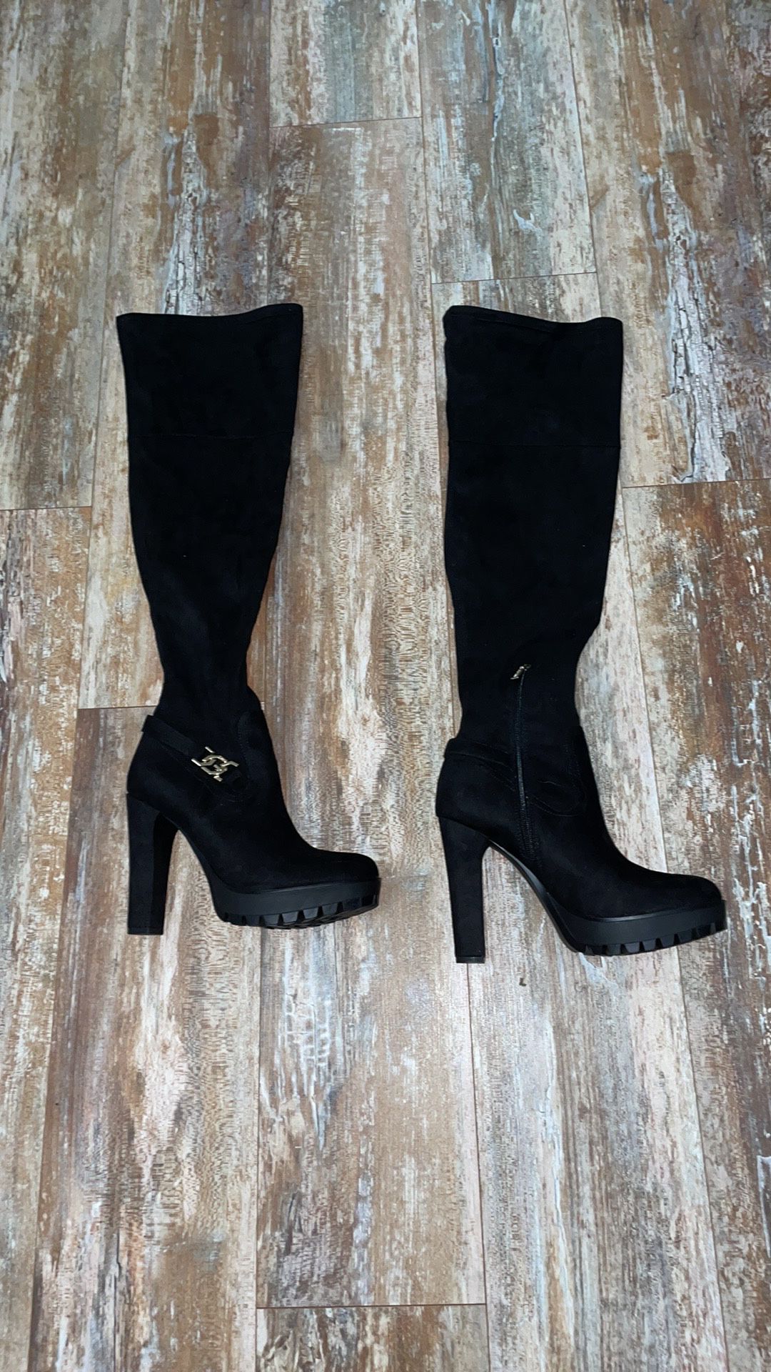 GUESS over the knee heeled boots 