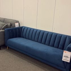 Blue Velvet Sofa