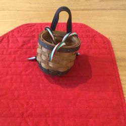 Longaberger  Small Round Candy Cane Basket with Handle 