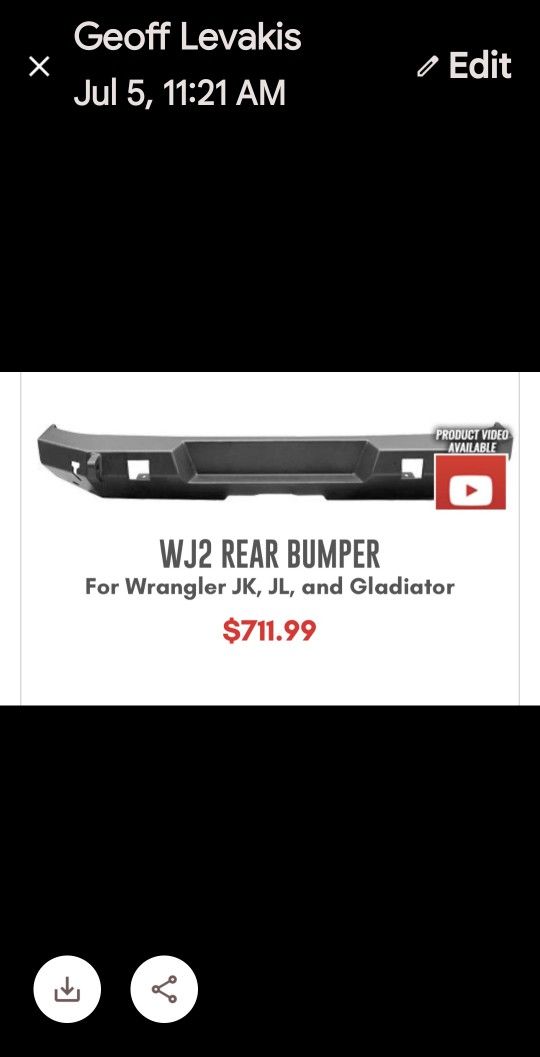 Weston Rear Bumper Brand New 700.00 New, 150 Or Make an Offer