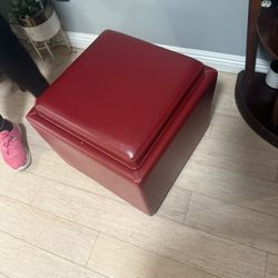 Red Ottoman Storage