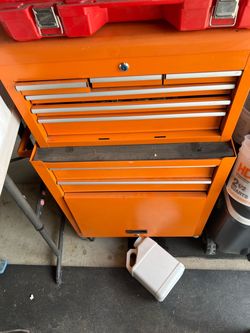 Orange Rolling Tool Chest Cabinet