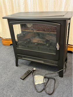 Electric Fireplace Heater with Remote – Like New