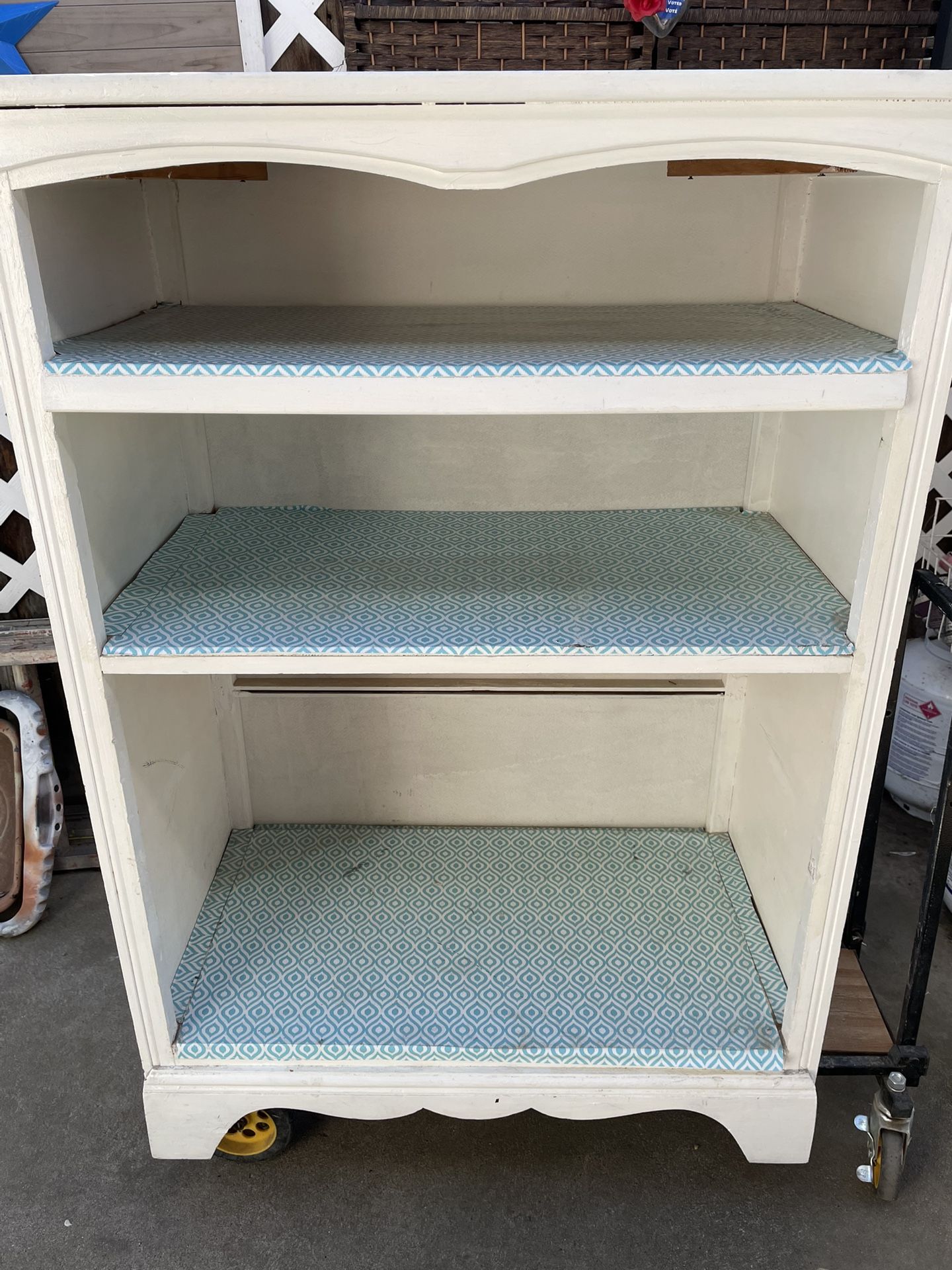 Shabby rustic vintage furniture solid wood sturdy - 33.5 inches wide / 7 inches deep/ 47.5 inches high