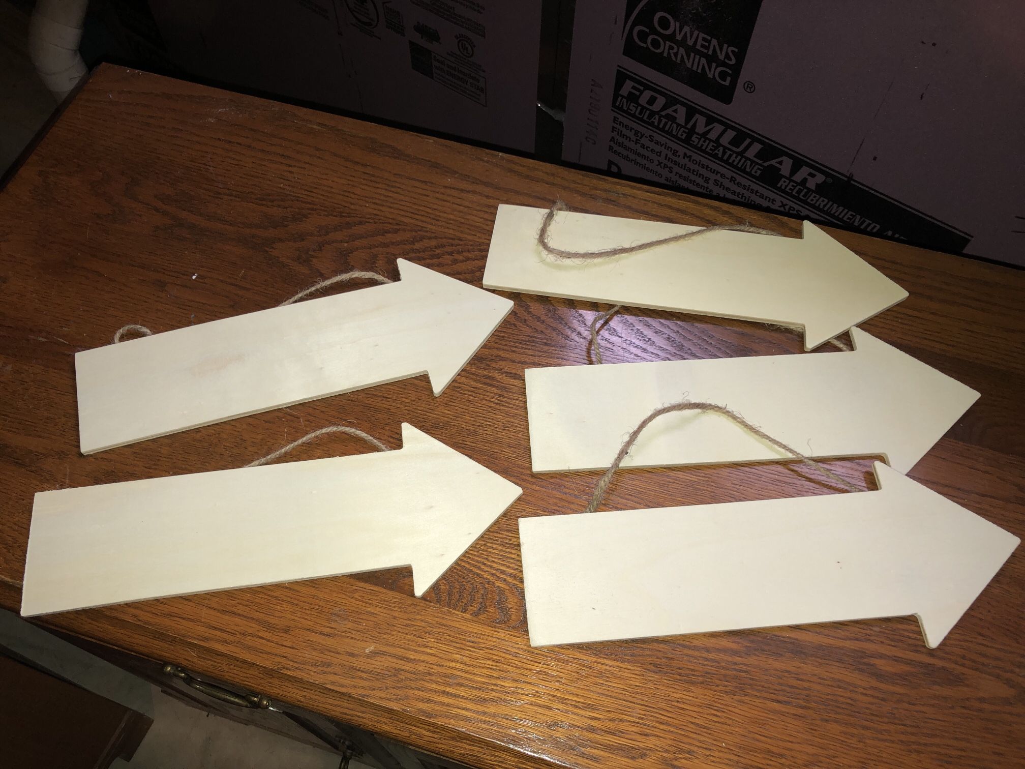 Set Of 5 Craft Wood Hanging Arrows For Painting