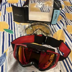 Smith Stance Regulator Snow Goggles w/ Strap Clip and Extra Lens Red Mirror Yellow