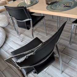 6 Modern Chromed Metal Chair Frames 