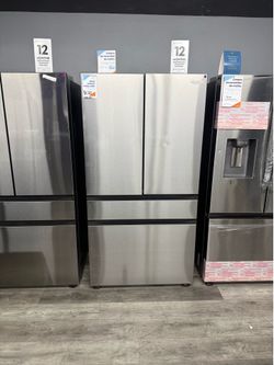 Samsung - Bespoke 23 Cu Ft Counter Depth 4-Door French Door refrigerator With Beverage Center In Stainless Steel 😻