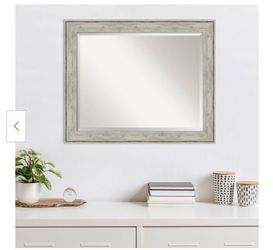 Beveled Vanity Mirror Wall Mirror with Grey Wood Frame Brand New In Box