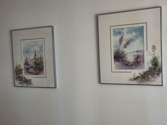 Pair of Framed Desert Watercolor Prints