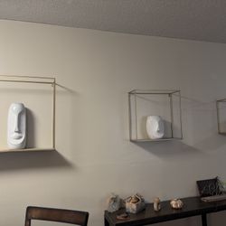 3 Piece Gold Square Decor