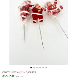 SANTA CLAUSE FLORAL PICKS $7 A DOZEN.