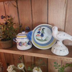 Charming Vintage French Mustard Pot & Bowl