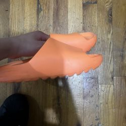 Size 9US Orange Yeezy Slides No Box. 