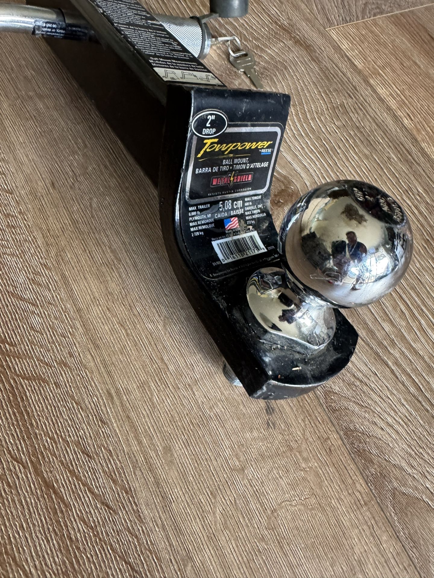 Towpower Steel Ball Mount and Reese Towpower bent pin hitch receiver lock