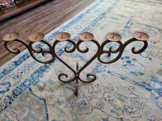 Huge Solid Cast Iron? Candle Holder 
