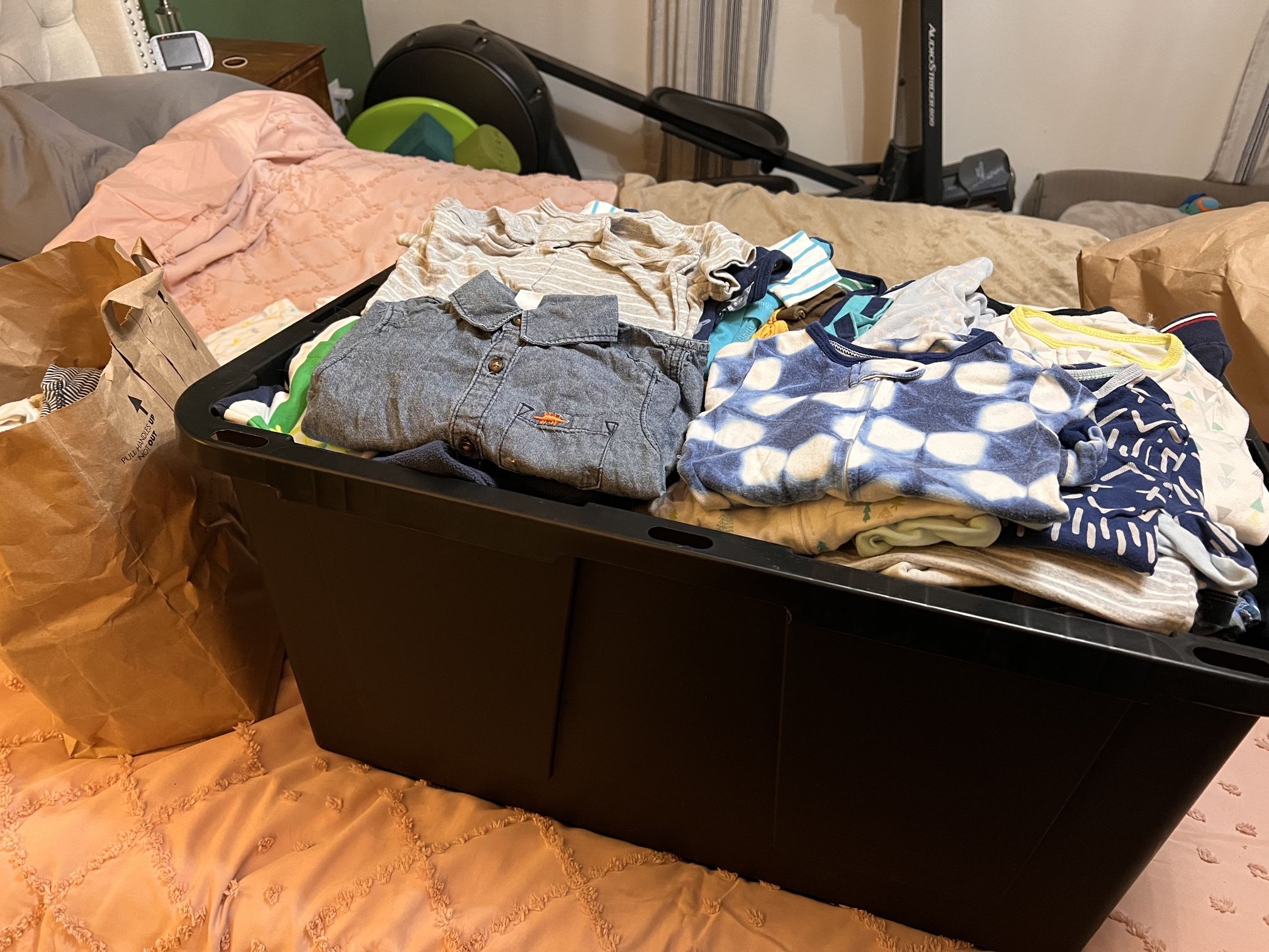 Giant Bin Of Baby Boy Clothes