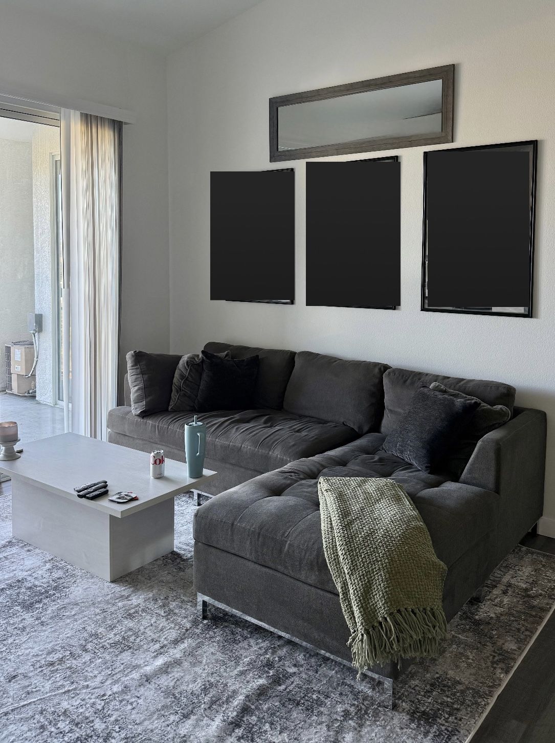 Grey L Couch Sectional Sofa