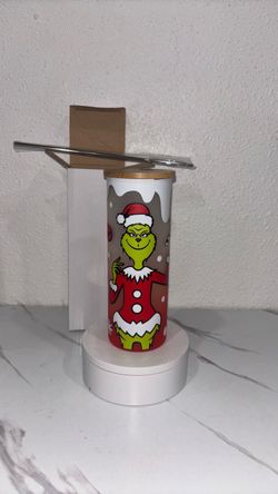 Grinch Christmas Skinny Tumbler with Straw
