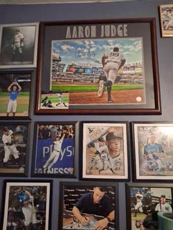 Aaron Judge Signed Framed Photo New York Yankees, Certified by Fanatics.
