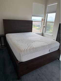 Queen, bed and mattress